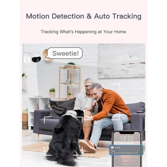 5ghz WiFi Security Camera Indoor, 4MP Plug-in Pet Dog Camera with Phone App - Picture 3 of 7